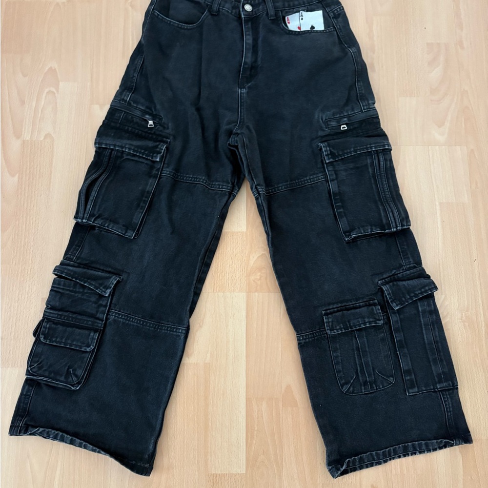 Pocket Aces- Men's Classic Black Cargo Pants sz XS